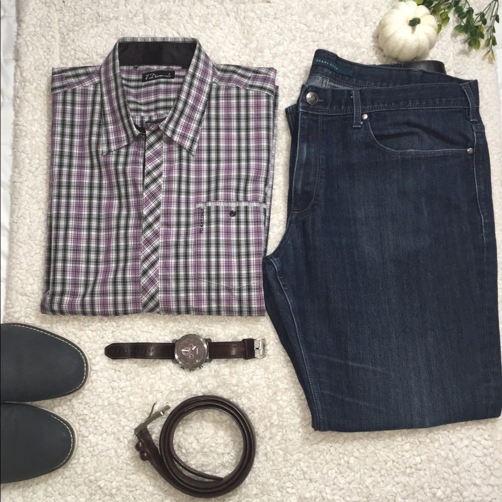 7 Diamonds Plaid button up